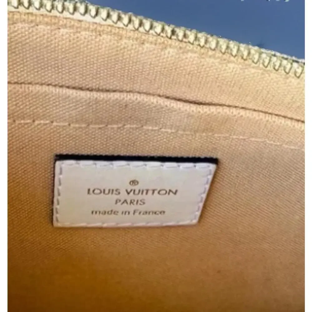 Louis Vuitton Pochette MM Bag Black White Pouch Wristlet Mini Monogram LTD Rare